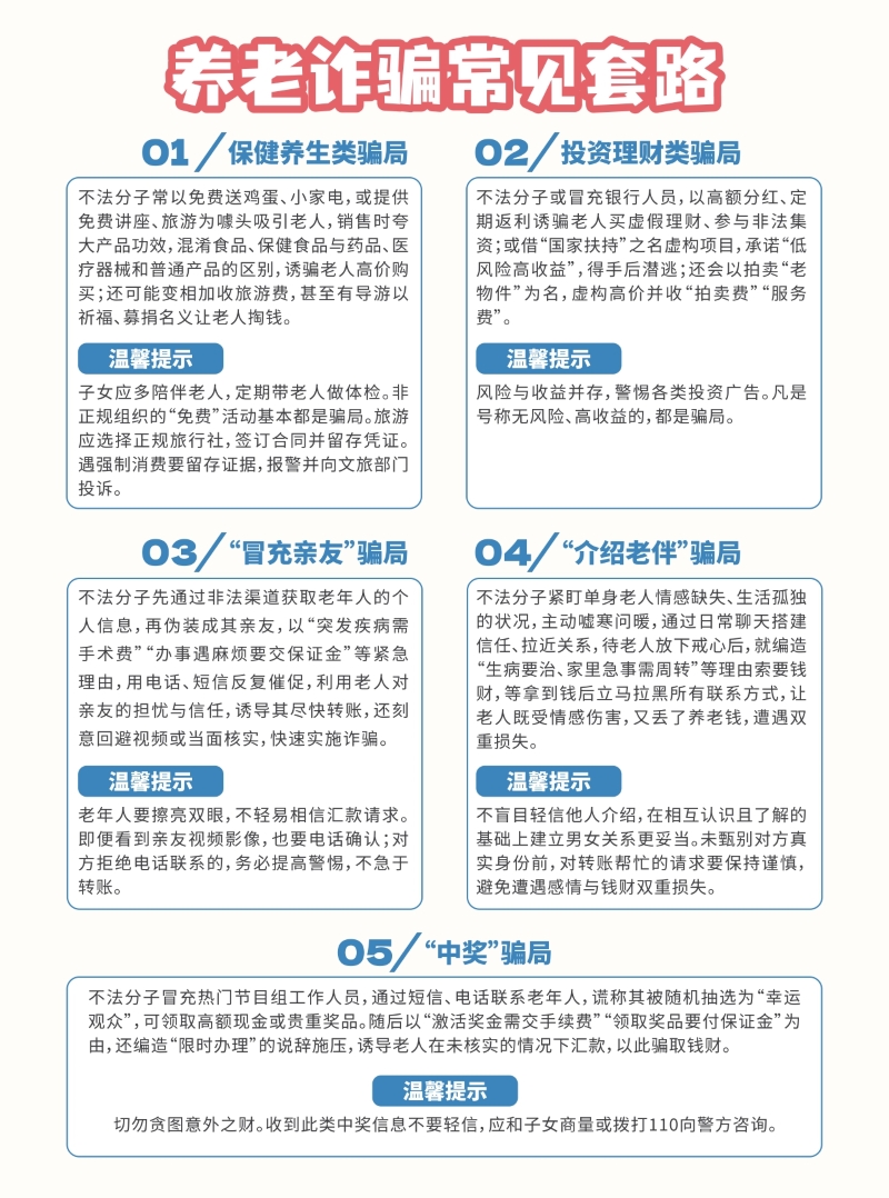 【防非宣传月】养老诈骗常见套路